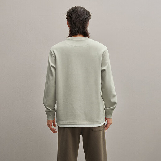 HLA Hailan House sweatshirt men's fall micro-elastic double collar fake two-piece waffle long-sleeved men