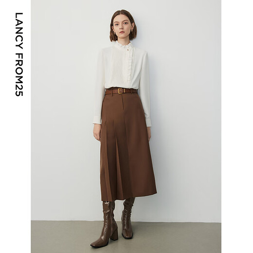 Langzi Elite Wardrobe Basic Wardrobe Palace style earring collar shirt top shirt spring new style off-white M