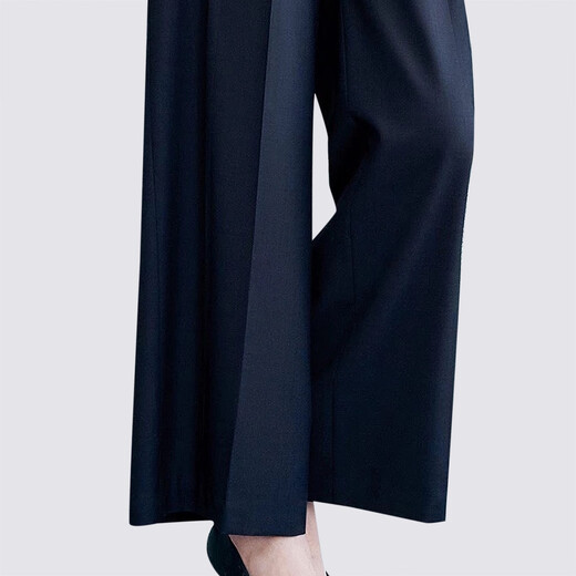 MeetMetro Maier Suit Women's 2025 Autumn New High-end Temperament Professional Suit and Pants Two-piece Set Navy Blue Spot Lightning Hair M