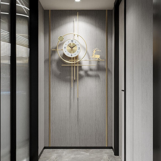 Psyche Nordic Light Luxury Clock Simple Clock Personalized Creative Fulu Zhongsheng Wall Decoration Clock Quartz Clock Wall Clock Large - Silent (width 60*height 98)