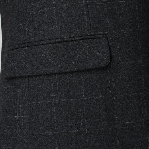 BOSS business casual woolen suit men's autumn and winter high-end all-wool plaid men's suit jacket gray XL 180 suitable for 140-155 Jin Jin equals 0.5 kg