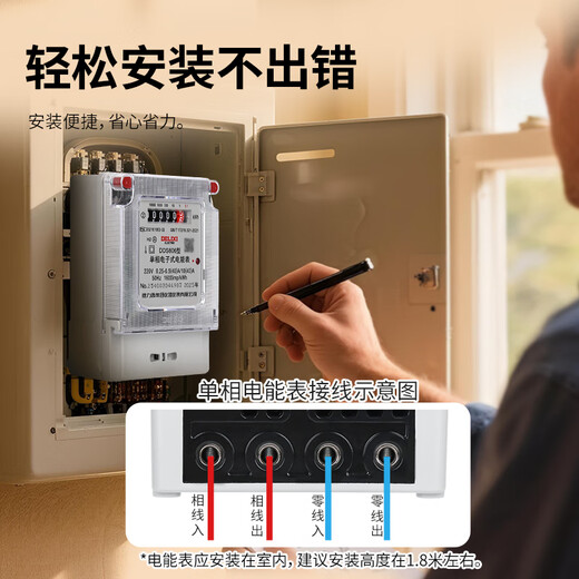 Delixi Electric Meter Home Commercial Rental Single Phase Electric Meter DDS606 Fire Meter 15(60)A