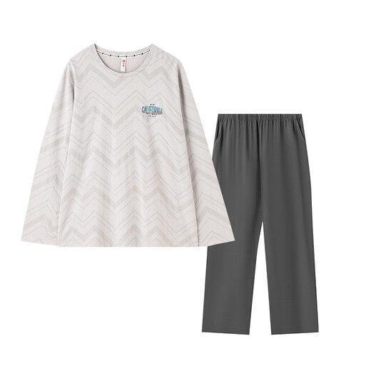 Fenton Pajamas Men's 100% Cotton 2025 New Wave Pattern Casual Wearable Men's Home Clothing Suit Soft Cotton Cotton