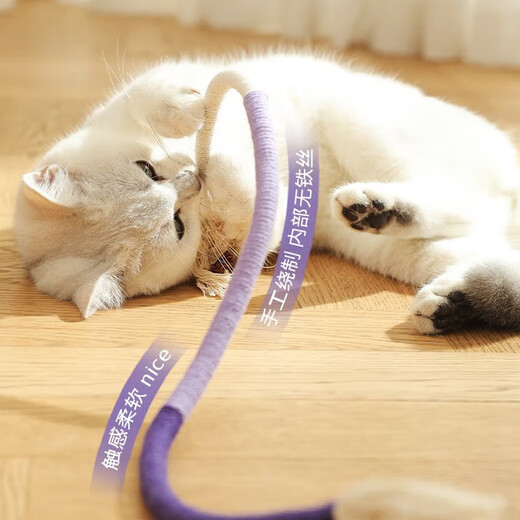 Jingxi self-operated - special brand cat chewing rope cat toy self-stimulating and boredom relief tool molar stick toy bite-resistant kitten kitten cat teasing stick supplies Wanshi Orange one piece