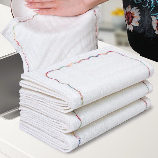 AILUKI Japanese high-end dishcloth kitchen rainbow rag absorbs water and does not shed lint, table cleaning towel household degreasing and easy cleaning 10 pieces 12-layer extra thick rainbow rag (30*30)