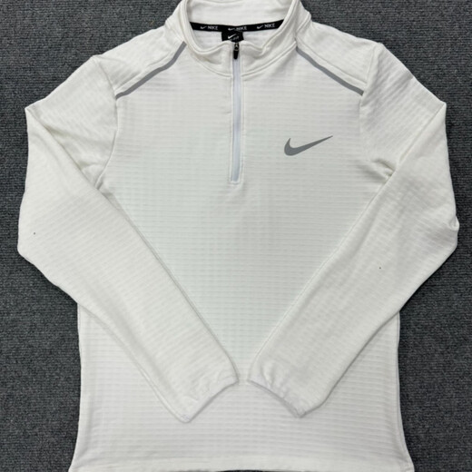 Winter track and field long-sleeved training clothes with velvet and thickened granular velvet elastic half-zip sports students running sports long-sleeved high-quality granular velvet black with velvet for warmth XL recommended 130-150Jin Jin equals 0.5 kg