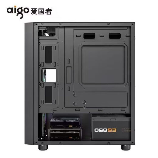 Patriot (aigo) V12 computer desktop case office home MATX case acrylic side through 240 water-cooled high-value V12 black acrylic side through + 3 LED fans