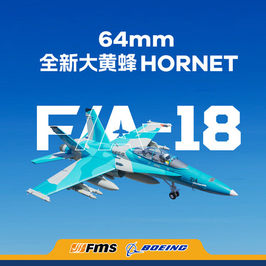 Modèle d'avion FMS 64 mm F-18 simulation télécommande électrique avion à voilure fixe performance extérieure modèle d'assemblage à grande vitesse camouflage bleu-PNP-hors Ruifei-XT60