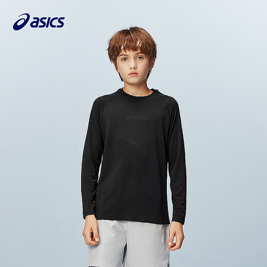 ASICS children's clothing winter children's all-in-one sports long-sleeved moisture-wicking, comfortable and warm 9000 black 175