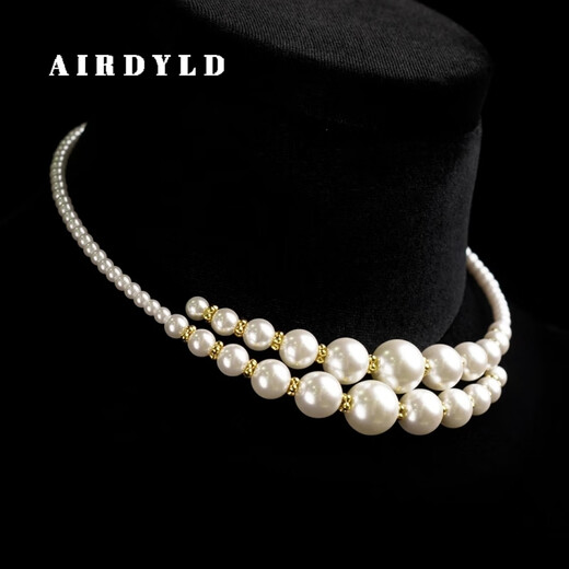 The same style as the celebrity red carpet, French elegant pearl necklace, ladylike temperament, fashionable retro clavicle necklace, handmade, fashion week master designated style, irregular opening pearl necklace, limited time low price, grab it and make money