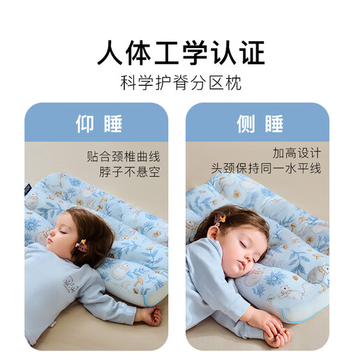 COBOBABY children's 1-3 year old baby pillow Class A baby pillow scientifically partitioned neck pillow is comfortable, ventilated and breathable for all seasons