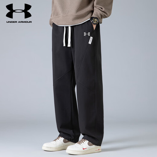 Under Armor Spring and Autumn Men's Casual Sports Pants 2025 Loose and Versatile American Fashion Brand Drapey Sweatpants Wide Leg Long Pants Khaki XL