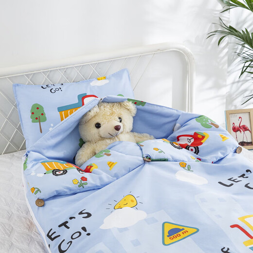 Children aged 0-12 years old student sleeping bag anti-kicking quilt autumn and winter plus velvet baby sleeping bag baby thickened winter universal four-season excavator soft and comfortable 80X150cm cotton mother-in-law liner