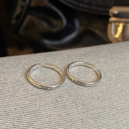 Long live life letter drop glaze live in the moment tail ring little finger open ring viva la vida long live life adjustable