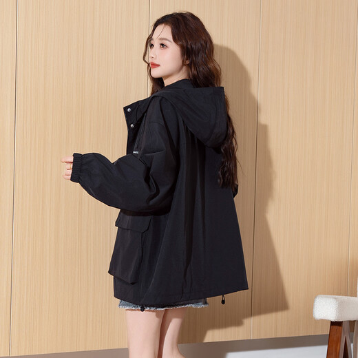 TonLion 2025 Autumn Women's Hooded Work Jacket