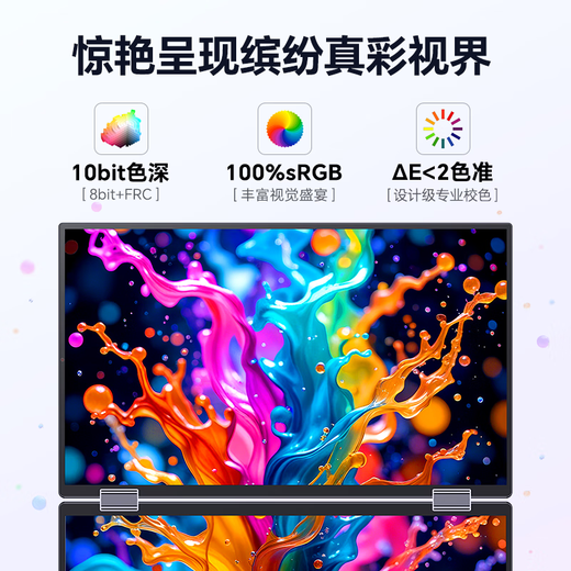 Sculptor 15.6-inch 4K ultra-clear dual-screen portable display foldable 100% sRGB AI filter blue light office stock trading computer notebook extended secondary screen MU156LA