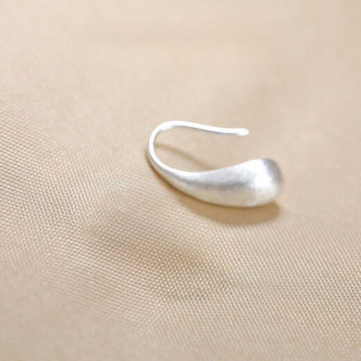 YKINCASL Old Phoenix 9999 sterling silver brushed water drop earrings, ear studs, ear hooks, earrings, no need to take off, hypoallergenic new earrings for sleeping, pure silver brushed large water drop earrings, the same style as Lao Fengxiang, about 2.58 grams, with counter original gift box + certificate