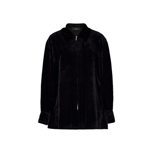 AUM shopping mall same style AUM 2025 winter new corduroy casual zipper shirt black trousers black top S