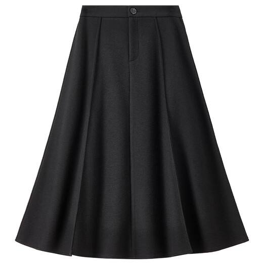 Shandubila warm thick woolen skirt women's winter design high-waisted A-line skirt loose slimming temperament mid-length skirt