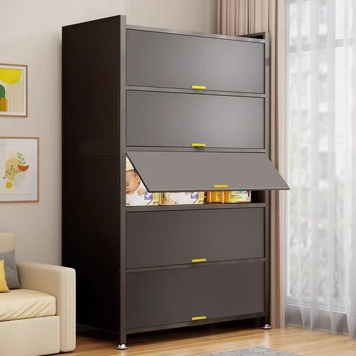 Wangdepai steel balcony cabinet sun protection storage cabinet living room sundries outdoor integrated wall storage living room kitchen storage cabinet five doors long 70 wide 35 high 176cm (high strength)