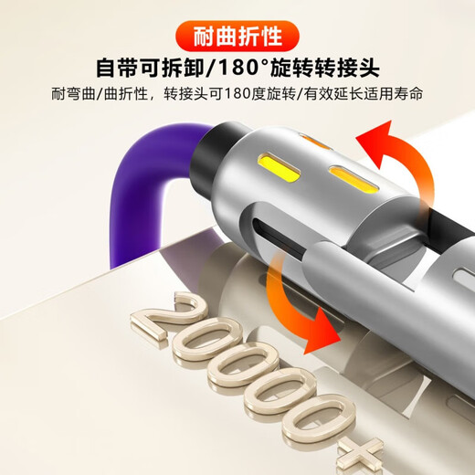 IAMK TUTU four-in-one super fast charging Android Apple universal charging cable car suitable for Apple Huawei Xiaomi mobile phone flash charging cable 1 meter 1 pack 45W four-in-one data cable colors shipped randomly