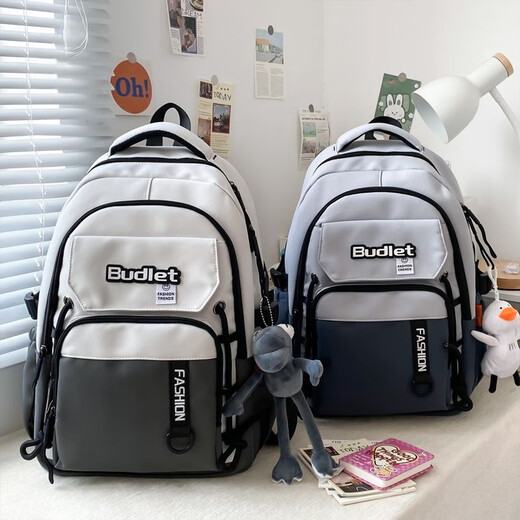 Jungle Bird Schoolbag Boys Junior High School Students Fifth and Sixth Grade Large Capacity 2025 New Men's High School Student Backpack Male Gray Gray Frog