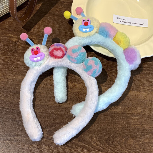 Zhao Lusi's same style cute and funny plush hair hoop for women autumn and winter high skull face wash headband hairpin hair band hair accessories Zhao Lusi's same style 2