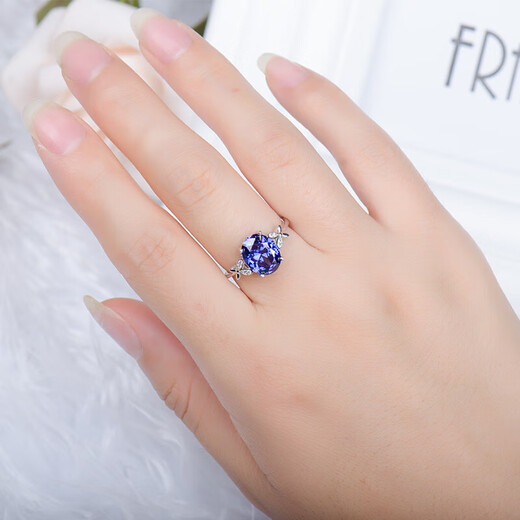 Yuying S925 sterling silver sapphire ring women's tanzanite sapphire ring live women's ring gemstone jewelry jewelry ring