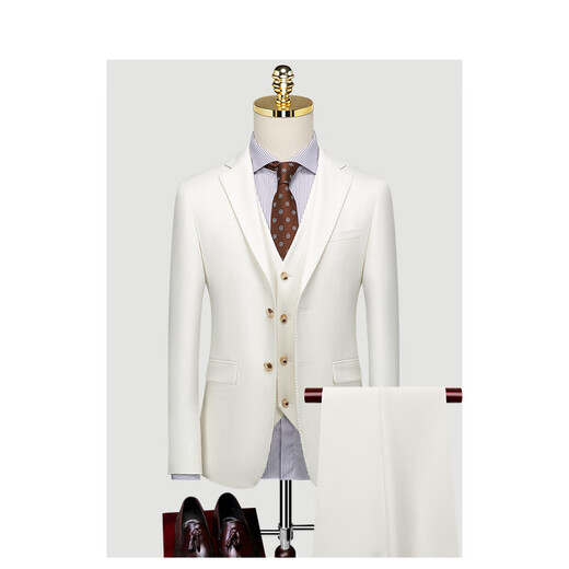 TPZBWG High-End Brand Italian Suit Suit Men's 2025 New Business Casual Formal Wedding Three-piece Set Navy Blue Three-piece Set 46 A