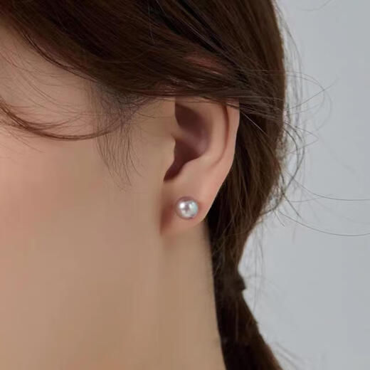 Zhuji Freshwater Purple Pearl 18k Gold Stud Earrings Perfect Round Highlight Elegant Earrings Temperament Women Versatile Holiday Gift Selected Purple Round Beads + 18K Gold Needle 11-12mm