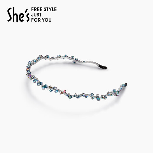 She s Qianzi Yaowo Declaration Flower Language Brilliant Craftsmanship Crystal Fine Hairband Light Luxury Headband Hairpin Headwear Birthday Gift for Women Symphony Blue C0