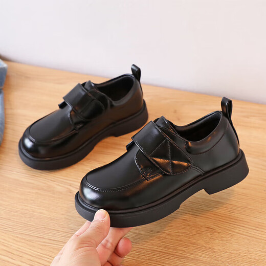 Warrior Children's Day Shoes Black Small Leather Shoes Campus Performance Mary Jane Shoes WPD(WZ)-0218 Black 31
