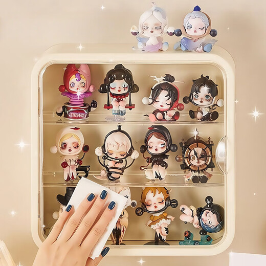 Xinnan blind box storage display rack wall-mounted Bubble Mart display box display wall-mounted storage rack transparent hand cabinet white one