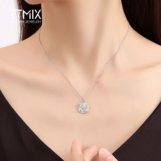TTMIX fashion platinum chain set pt950 platinum necklace women's geometric platinum necklace platinum pendant round 4.3-4.5g about 45cm