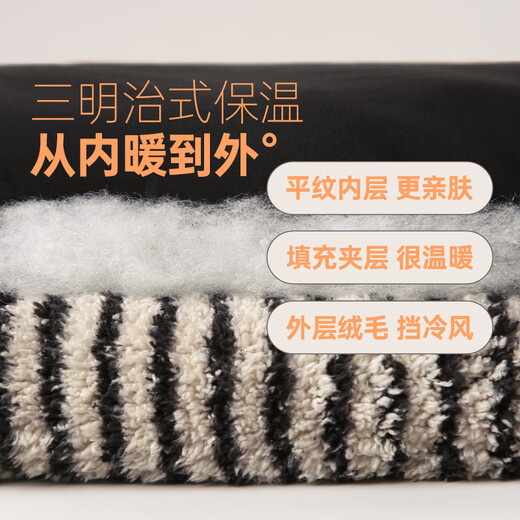 Anzhiban Super Warm Three-layer Cotton Couple Pajamas Nightgown Winter Thickened Coral Velvet Home Clothes Basic Black Women M