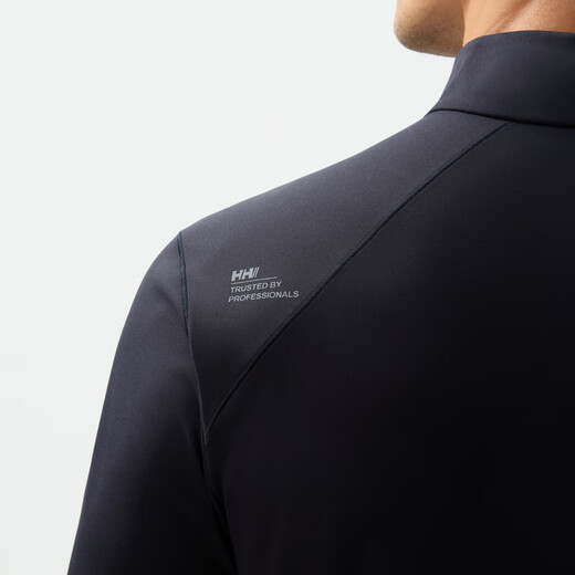 HELLY HANSEN, H/H Wang Yibo's same style HELLY HANSEN hh25 autumn men's light outdoor casual soft half-zip long-sleeved T-shirt black XL