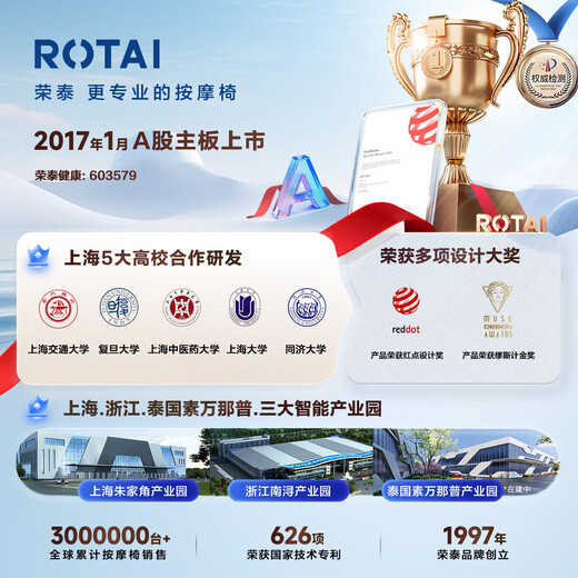 Rongtai Massage Chair Home Full Body Space Capsule 2025 Intelligent Kneading Fully Automatic Zero Gravity Multi-Function Massage Sofa S56 Birthday Gift for Parents and Elders S56PRO-High Cost-Effectiveness 4D+7-Segment Partition