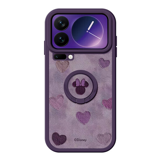 MEIZANSHI Disney authorized Xiaomi 17 mobile phone case Xiaomi 17pro new Xiaomi 17promax Love Minnie simple ring stand anti-fall all-inclusive protective cover dark purple-Love Minnie purple ring buckle Xiaomi 17 Pro