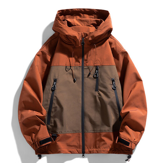 Baleno S&K Series Jacket Men's Hooded 2025 Spring and Autumn Mountaineering Suit Men's Spliced Outdoor Mountaineering Casual Jacket Men's Burgundy Regular Four Seasons L Recommended 130-145Jin Jin equals 0.5 kg