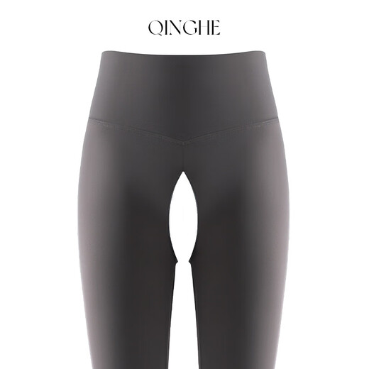 Qinghe Luwei invisible zipper sports yoga pants for women Pilates fitness 2025 new outer wear shark pants gray zipper style cloud air high elasticity M 85-110Jin Jin equals 0.5 kg