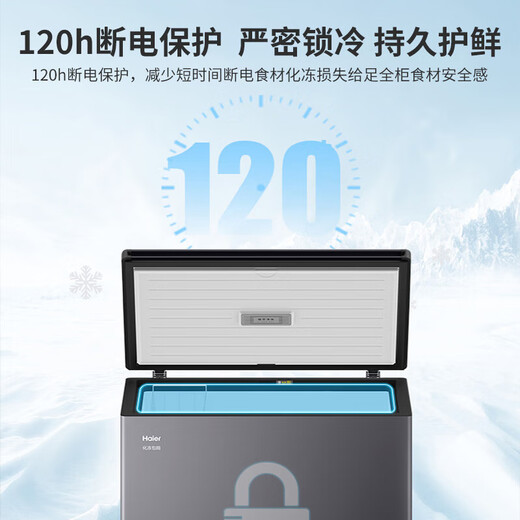 Haier freezer household small refrigeration and freezing dual-purpose fresh-keeping freezer 100/200 liters or more large capacity one-click conversion small freezer trade-in Xingyun Silver -35 degrees PCM antibacterial liner 7-level temperature adjustment 228L