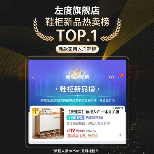 Zuodu Shoe Cabinet Home Doorway 2025 New Entry Wall Entrance Cabinet with Thick Solid Wood Legs Storage Storage Cabinet Impulse Subsidy Three Doors and One Draw Oak Color + White 80CM