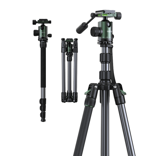 绿巨能（llano）行影X3相机三脚架独脚架专业级防抖拍摄支架适用富士尼康索尼佳能相机直播录像摄影便携收纳三角架