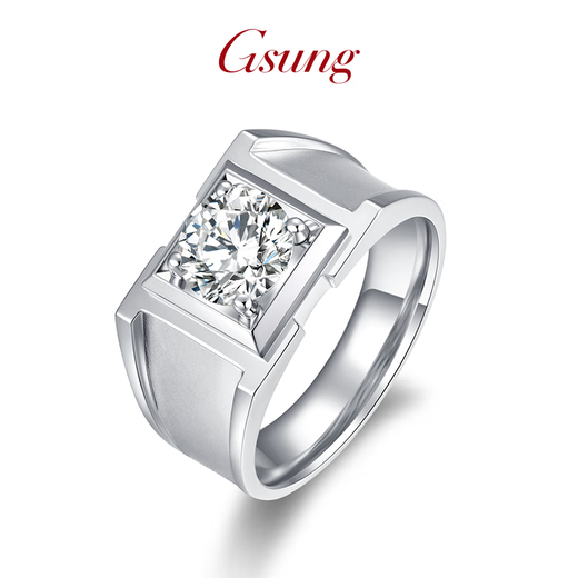GsunG Platinum Men's Moissanite Ring PT950 Pure Platinum Wide Wedding Ring Chinese Valentine's Day Gift for Boyfriend Book an auction, please contact us before the auction