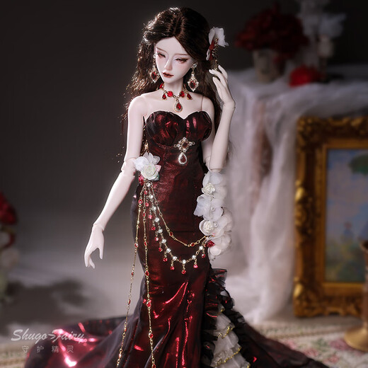Official genuine bjd quarter doll sd doll Delphini fishtail skirt evening dress handmade trendy doll 4 points Delphini package G (excluding top hat)