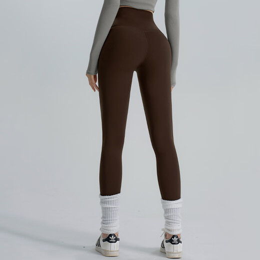 Xue Qianman's high-waisted nude yoga pants without embarrassment, abdominal tightening and hip lifting, Pilates wear, tight-fitting sports long shark pants