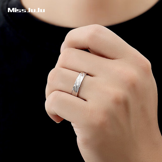 Miss JuJu pt950 platinum ring for men and women, couple ring, platinum morning and evening engagement ring, live ring, 5.9-6.1g (20-22# can be worn)