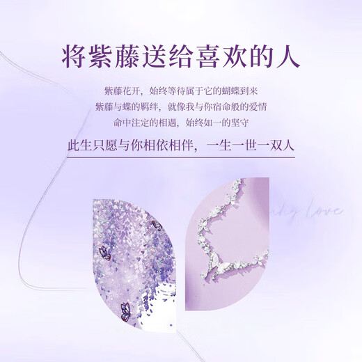 Ji Sifan Light Luxury Wisteria Flower Necklace Women's High-end Bracelet Valentine's Day Anniversary Birthday Gift for Wife and Girlfriend Wisteria Blossom Necklace - White Gold