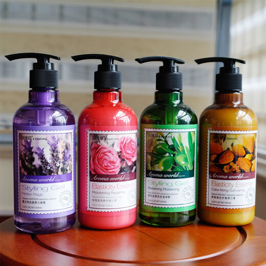 Genlese Aromatherapy Family Gel Genlese Water Elasticity Conditioner Curly Hair Straightening Essential Oil Smooth and Moisturizing Lavender Light Elasticity Gel 300ml