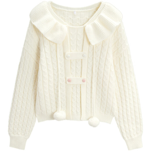 IEF/Aiyifu 2025 Unique and Beautiful Early Autumn Woolen Tops College Style Gentle Temperament Pullover Sweater Apricot One Size